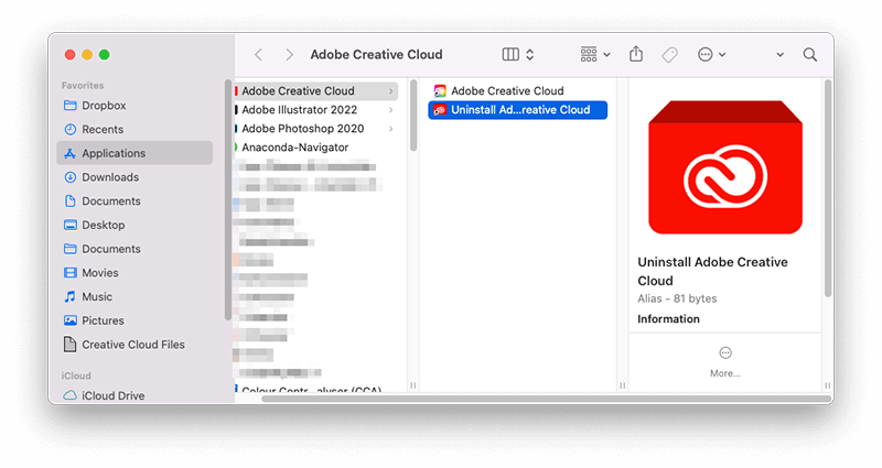 delete adobe creative cloud mac