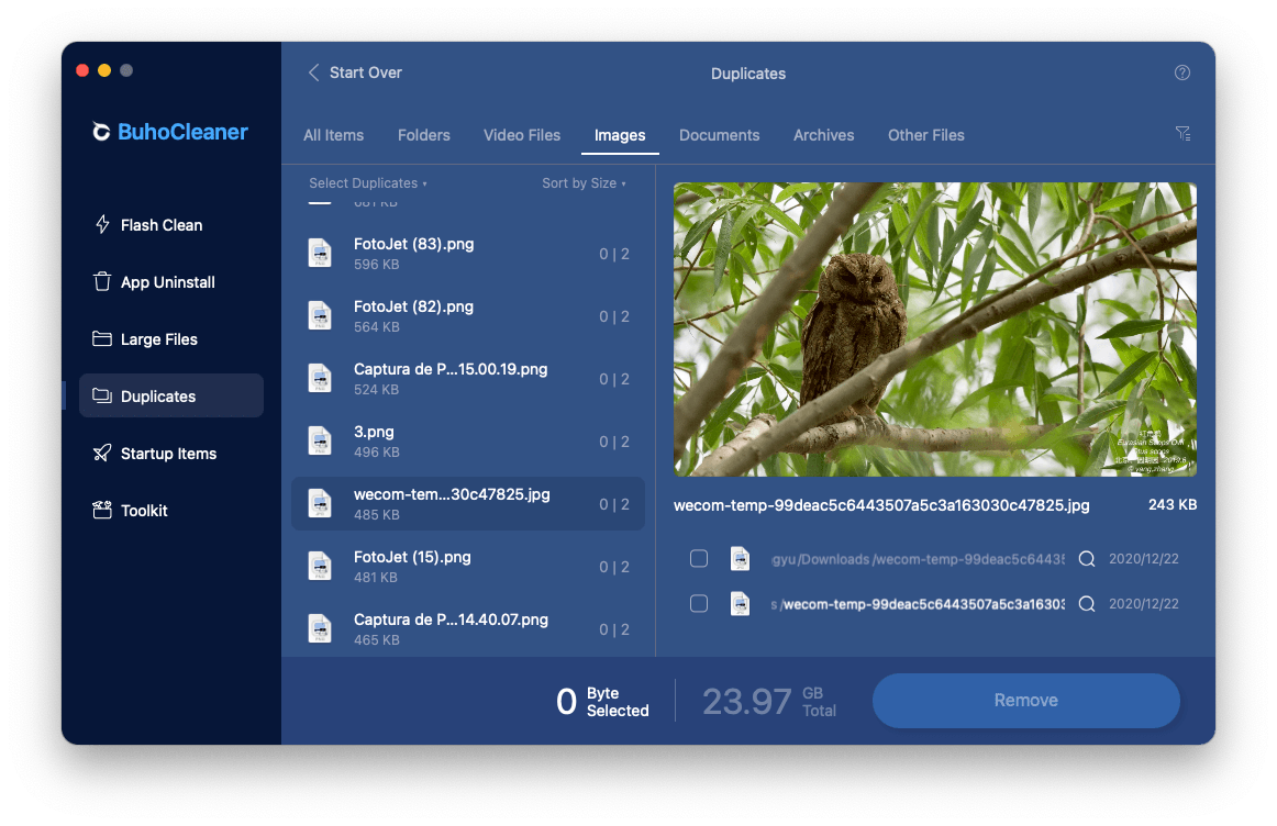 Remove Duplicate Files with BuhoCleaner