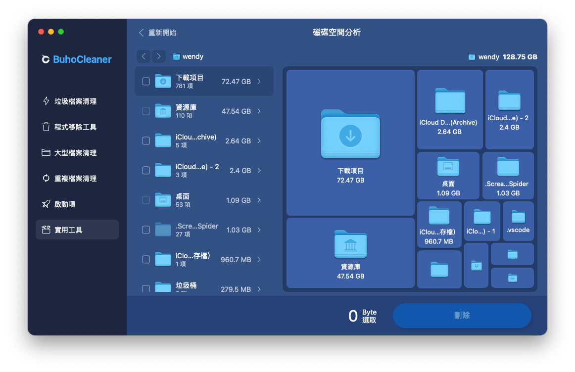 分析 Mac 磁碟空間