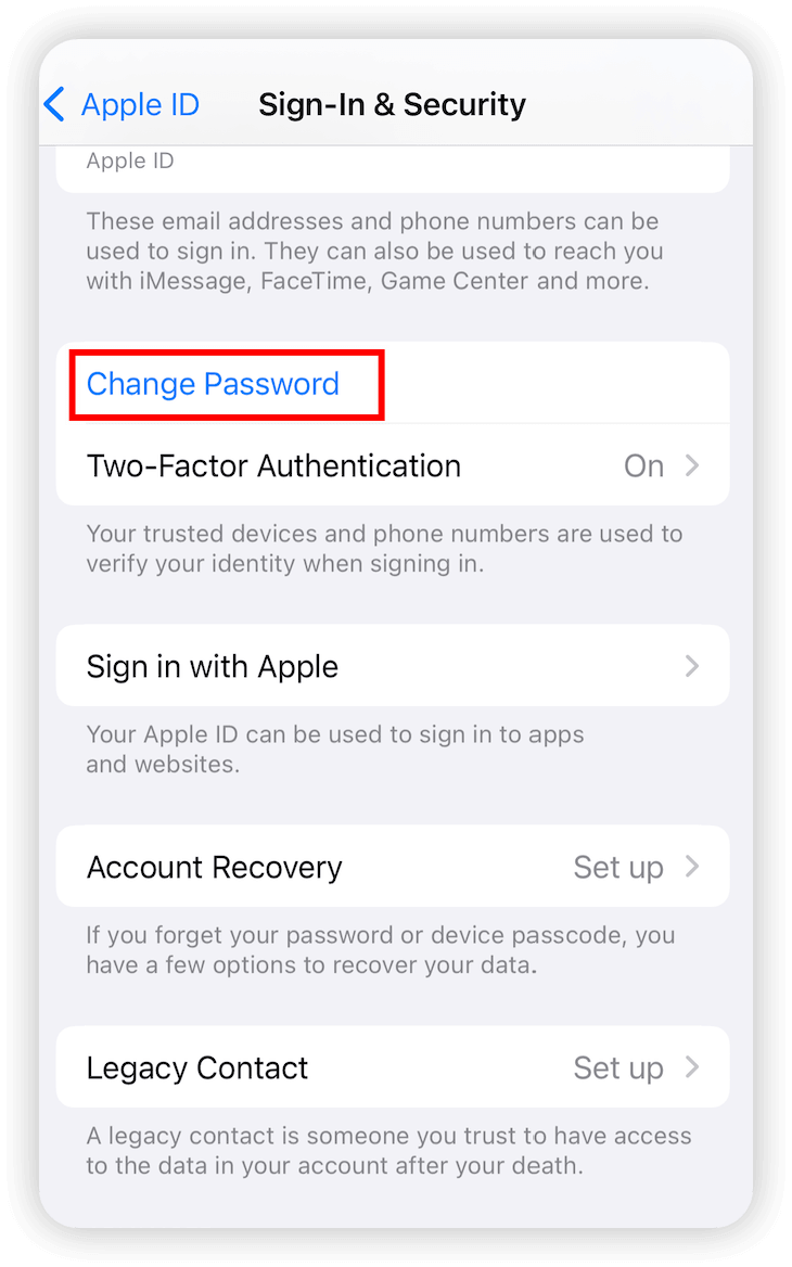 Change Apple ID Password