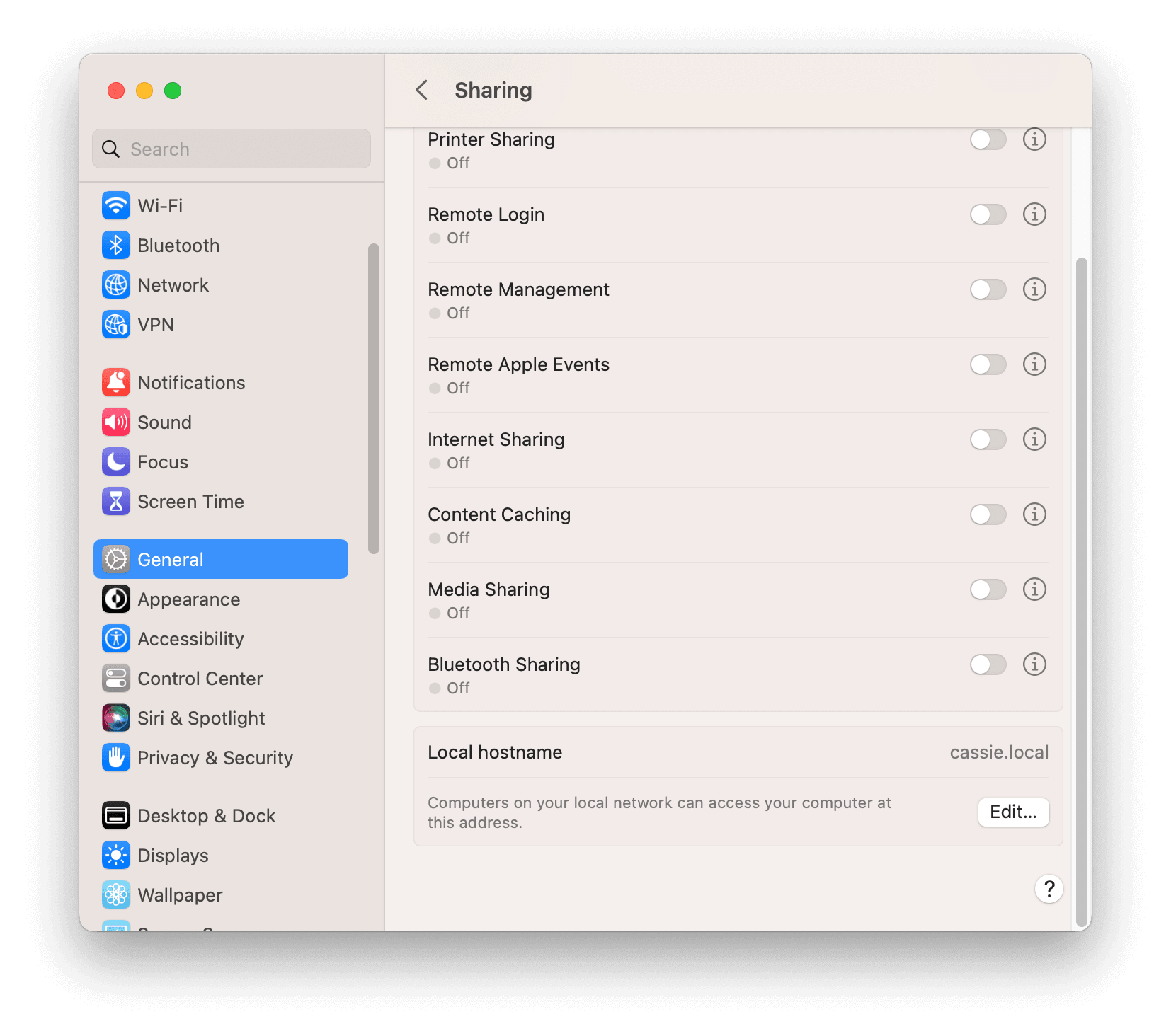 change mac local hostname