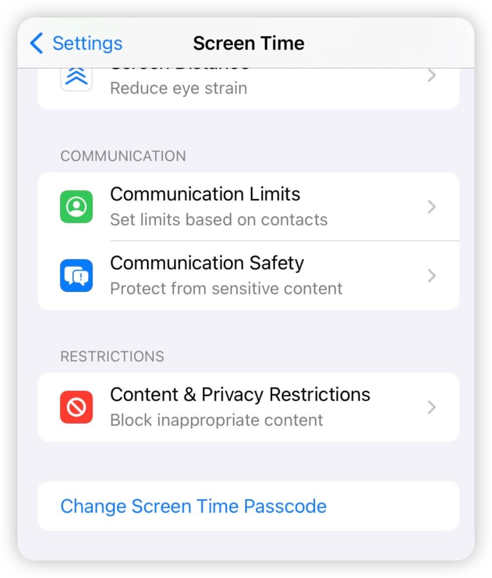 How to change Screen Time passcode on iPhone