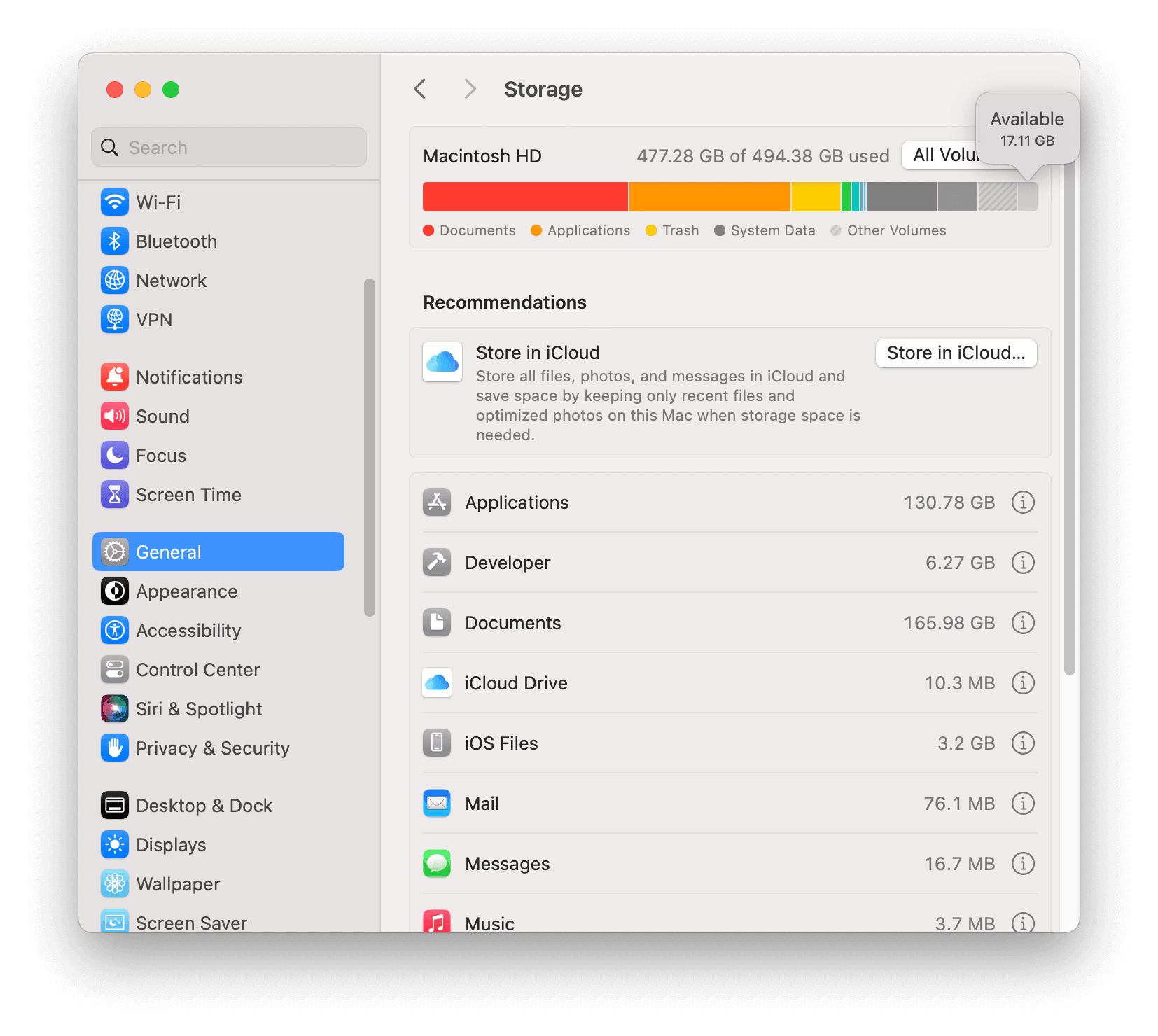 Check Available Storage Space on Mac