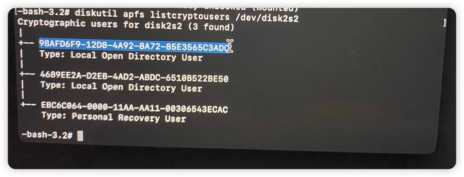 Decrypt FileVault volume in Mac Recovery Mode
