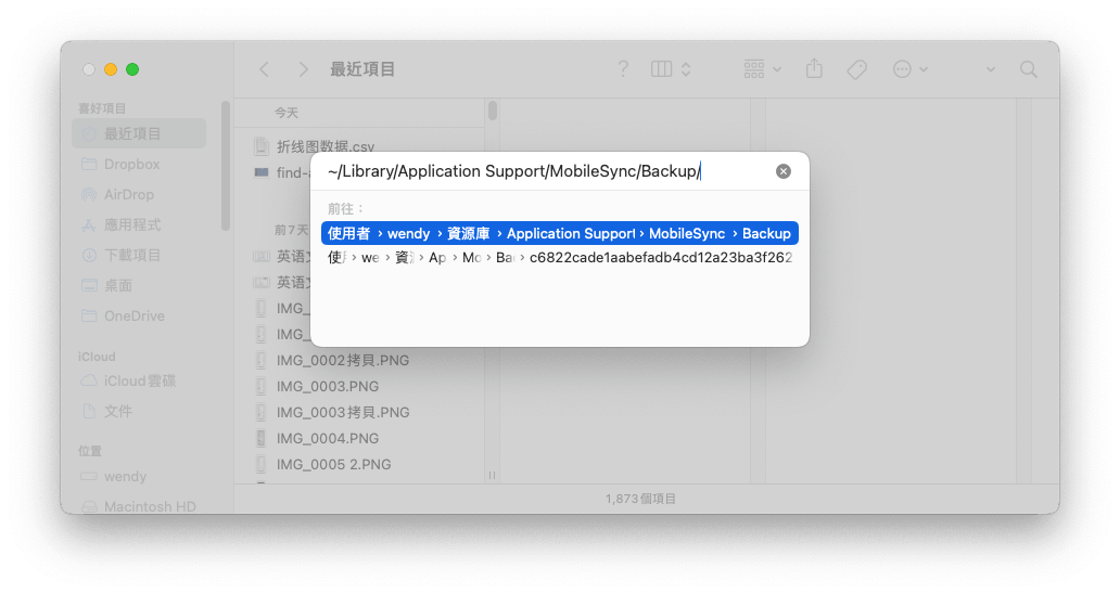 刪除 Mac 上的 iOS 備份