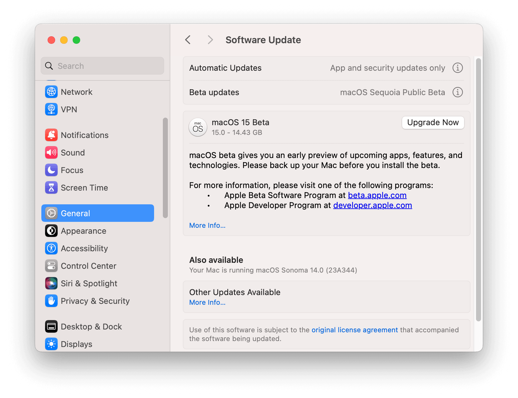 Download and Install macOS Sequoia Public Beta
