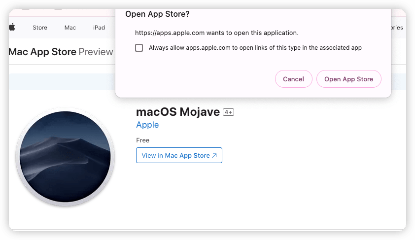 在 App Store 下載 macOS Mojave