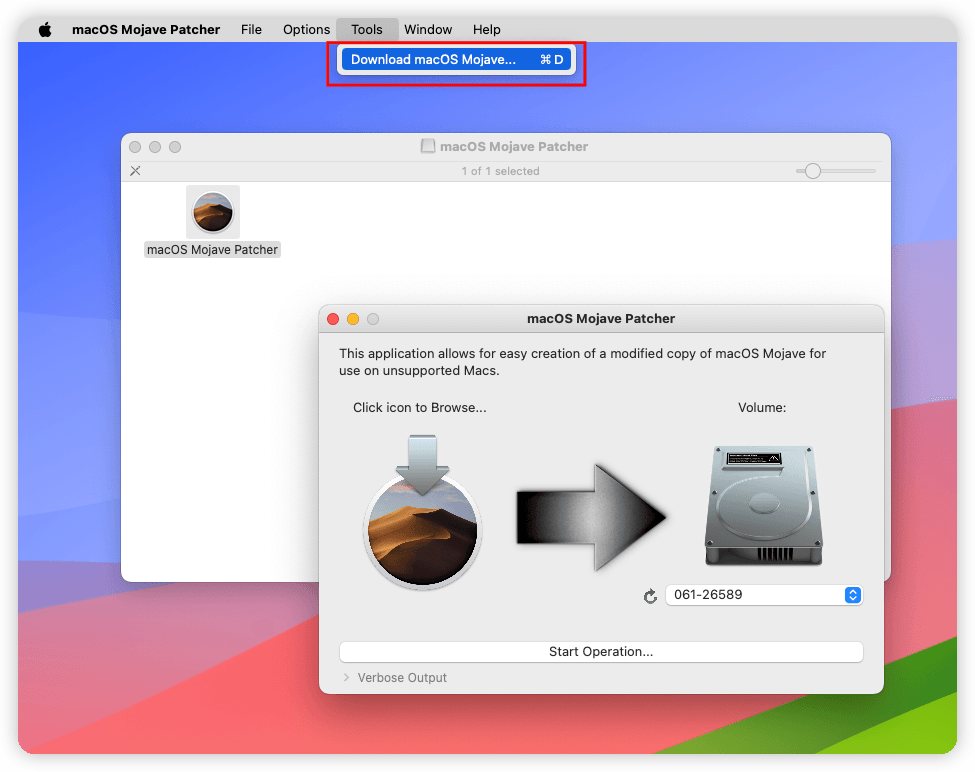 macOS Mojave dosdude1をダウンロード