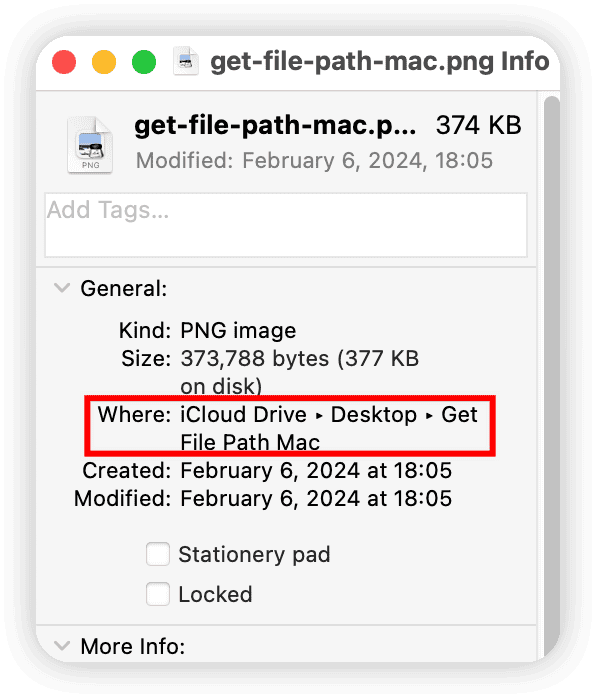 Get File Path via Get Info