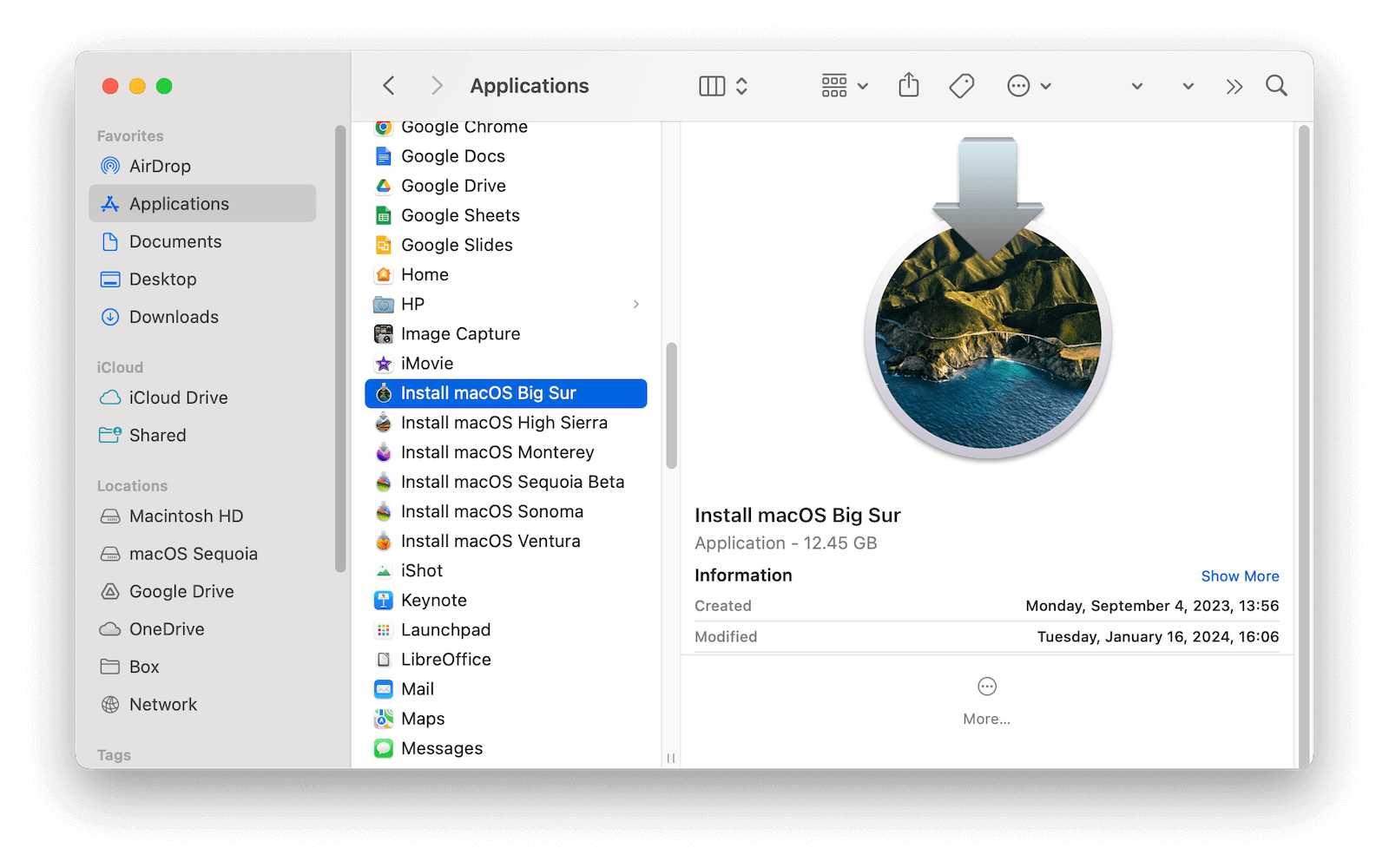 Install macOS Big Sur App