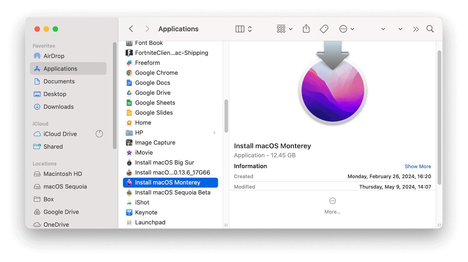 Install macOS Monterey App in Application Folder