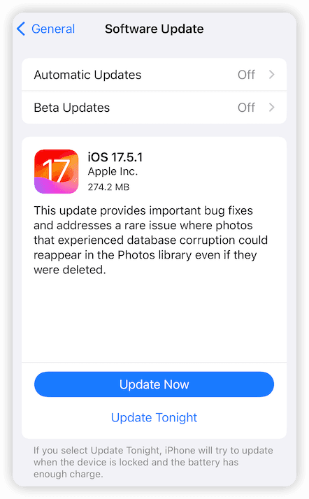 iOS 17.5.1 update
