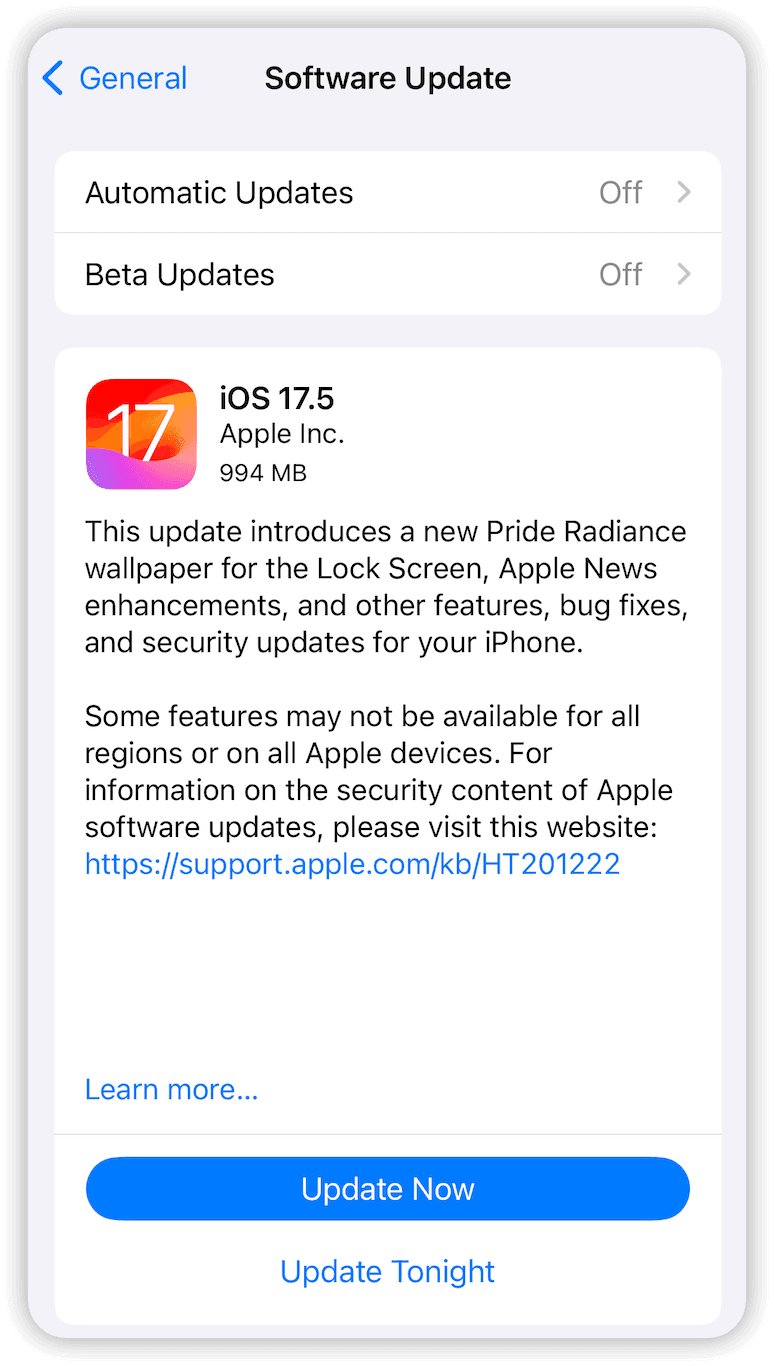 Update to iOS 17.5