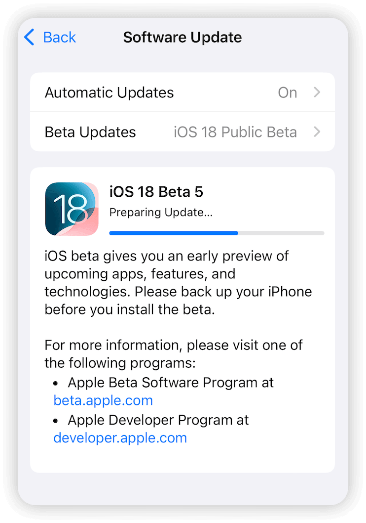 iOS 18 Stuck on Preparing Update