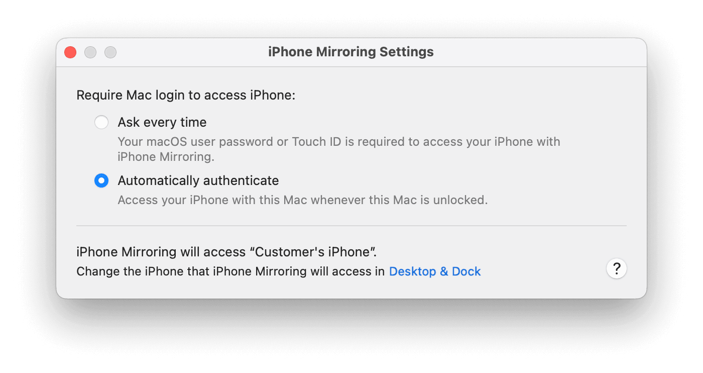 Check Authentication Settings on Mac