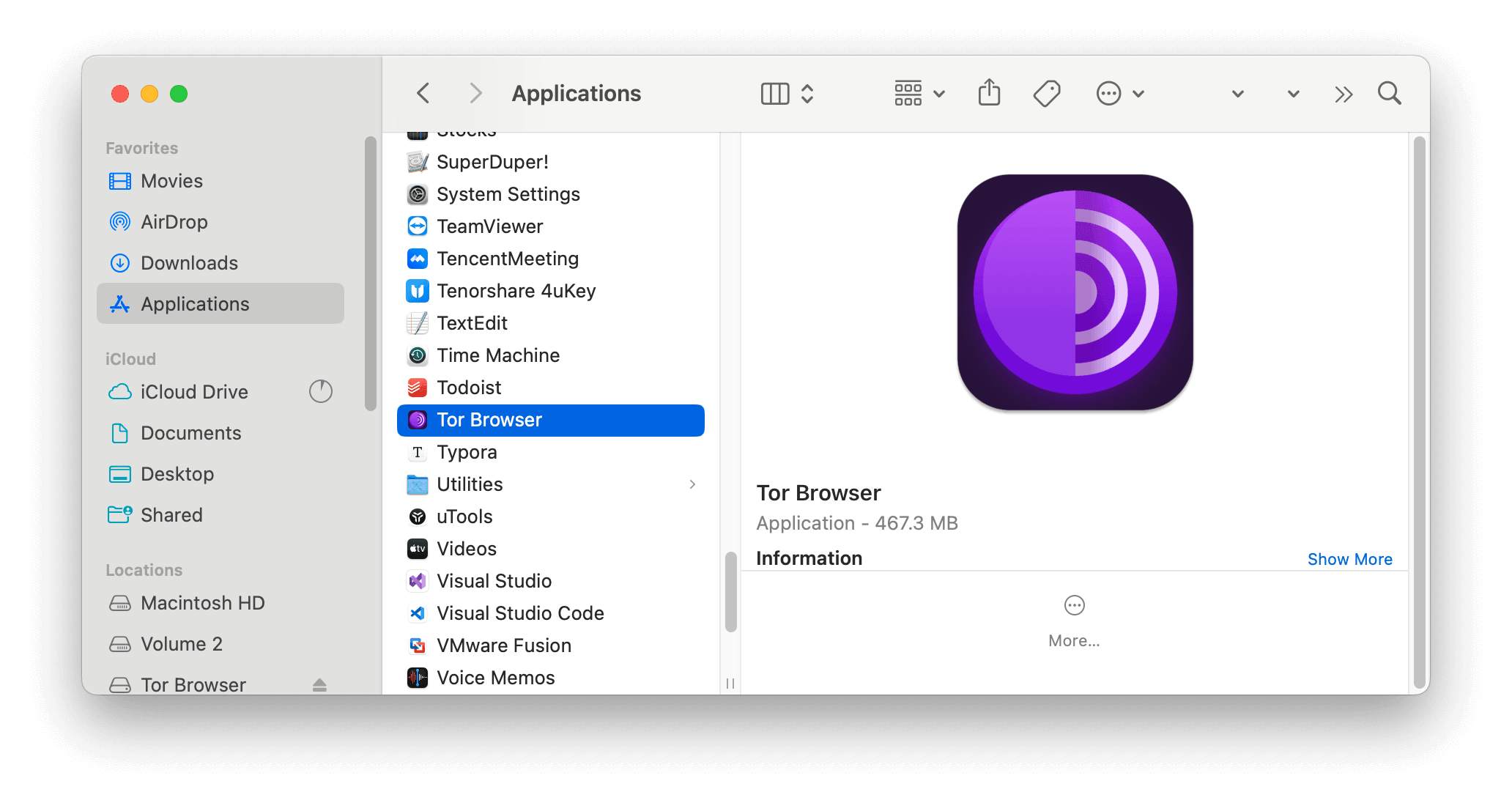 Bewegen Sie die Tor-Browser-Anwendung in den Papierkorb