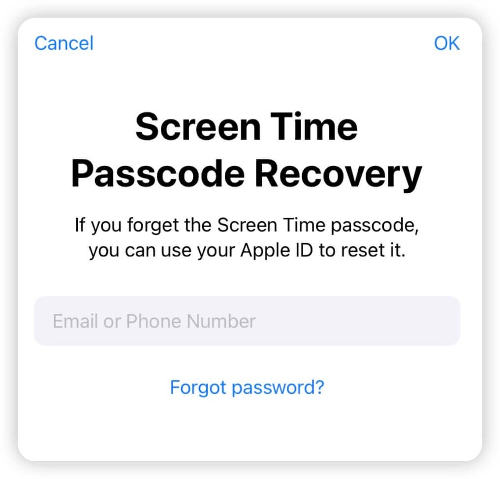 How to reset Screen Time passcode using Apple ID