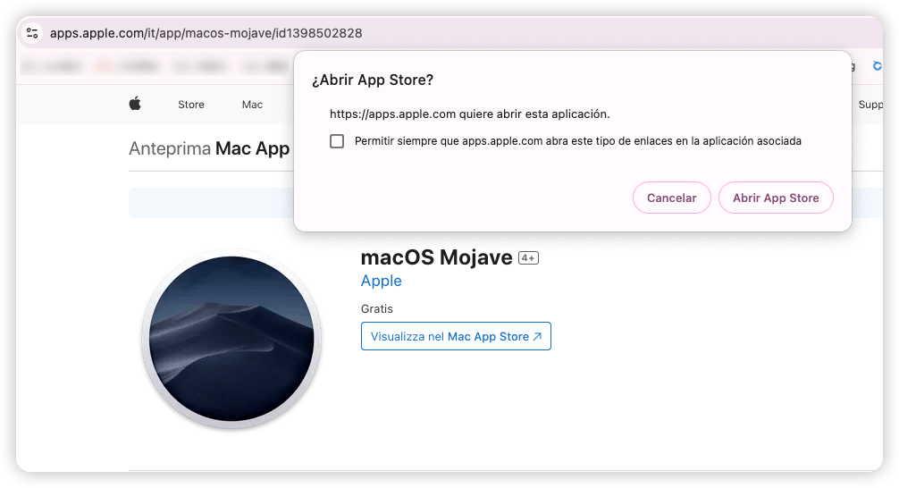 Scarica macOS Mojave nell'App Store