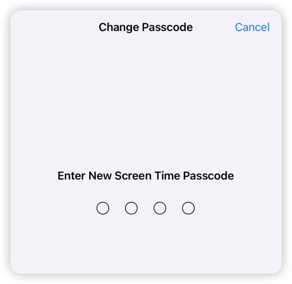 Set a new Screen Time passcode on iPhone
