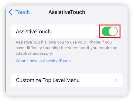 Turn on AssistiveTouch