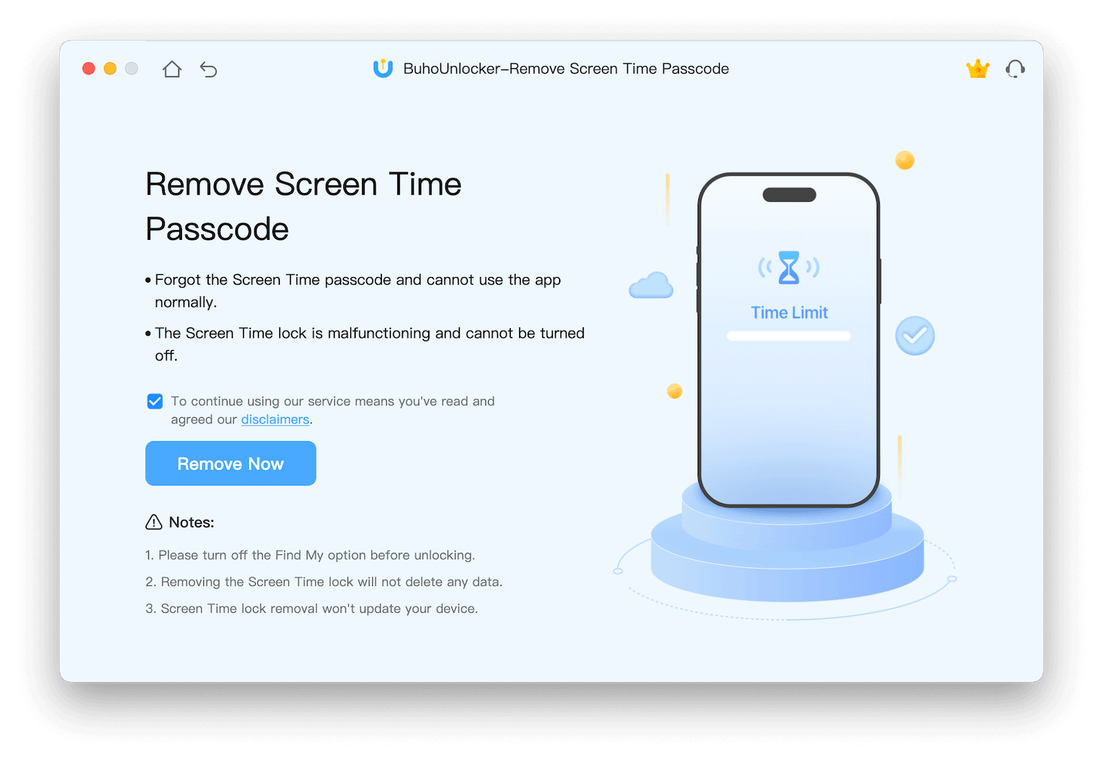 Unlock Screen Time Passcode with BuhoUnlocker