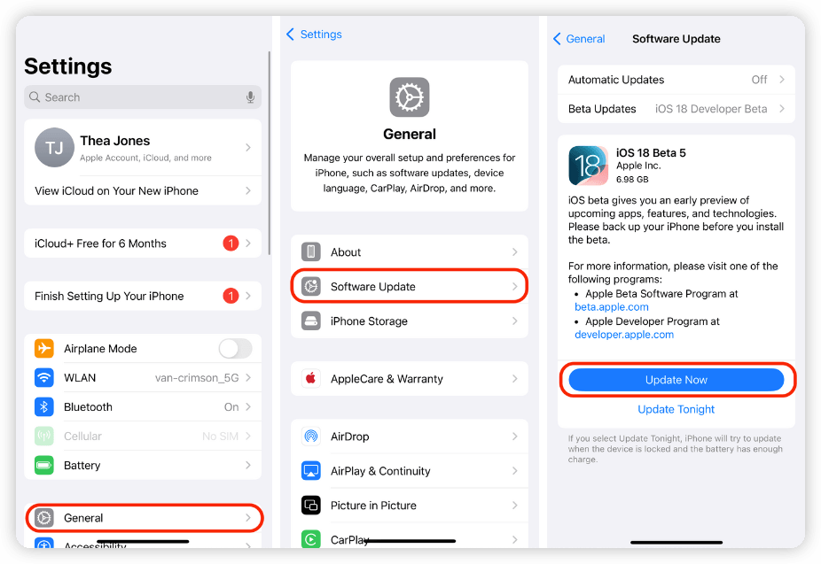 Update to iOS 18 Beta 7