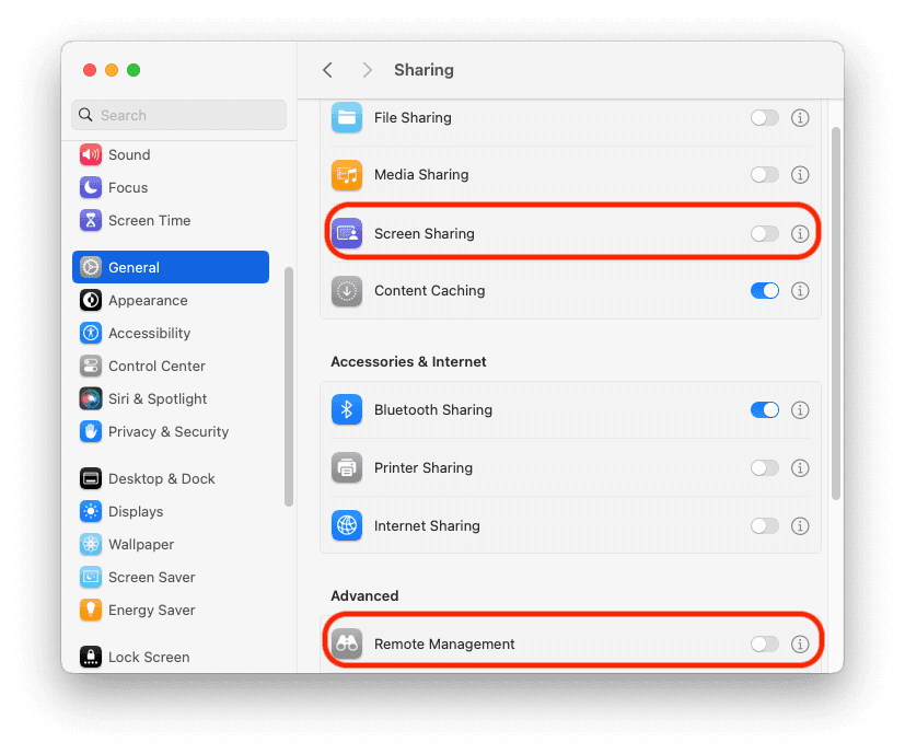 Check Sharing Settings