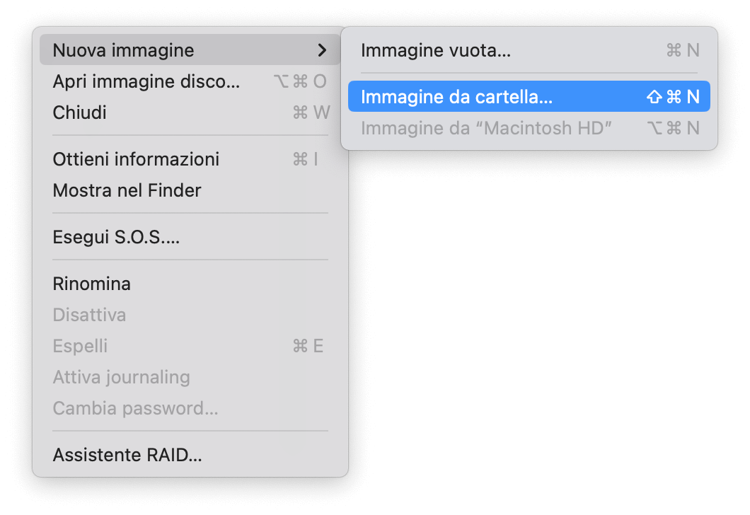 Creare una Nuova Immagine Disco