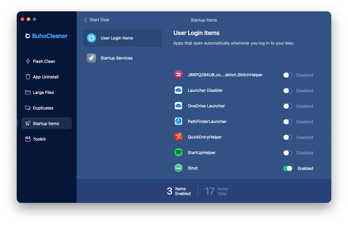 How to Disable Login Items on Mac with BuhoCleaner