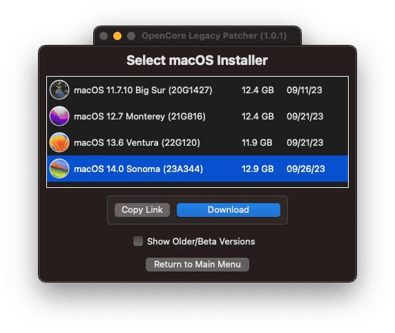 macOS Sequoiaインストーラ