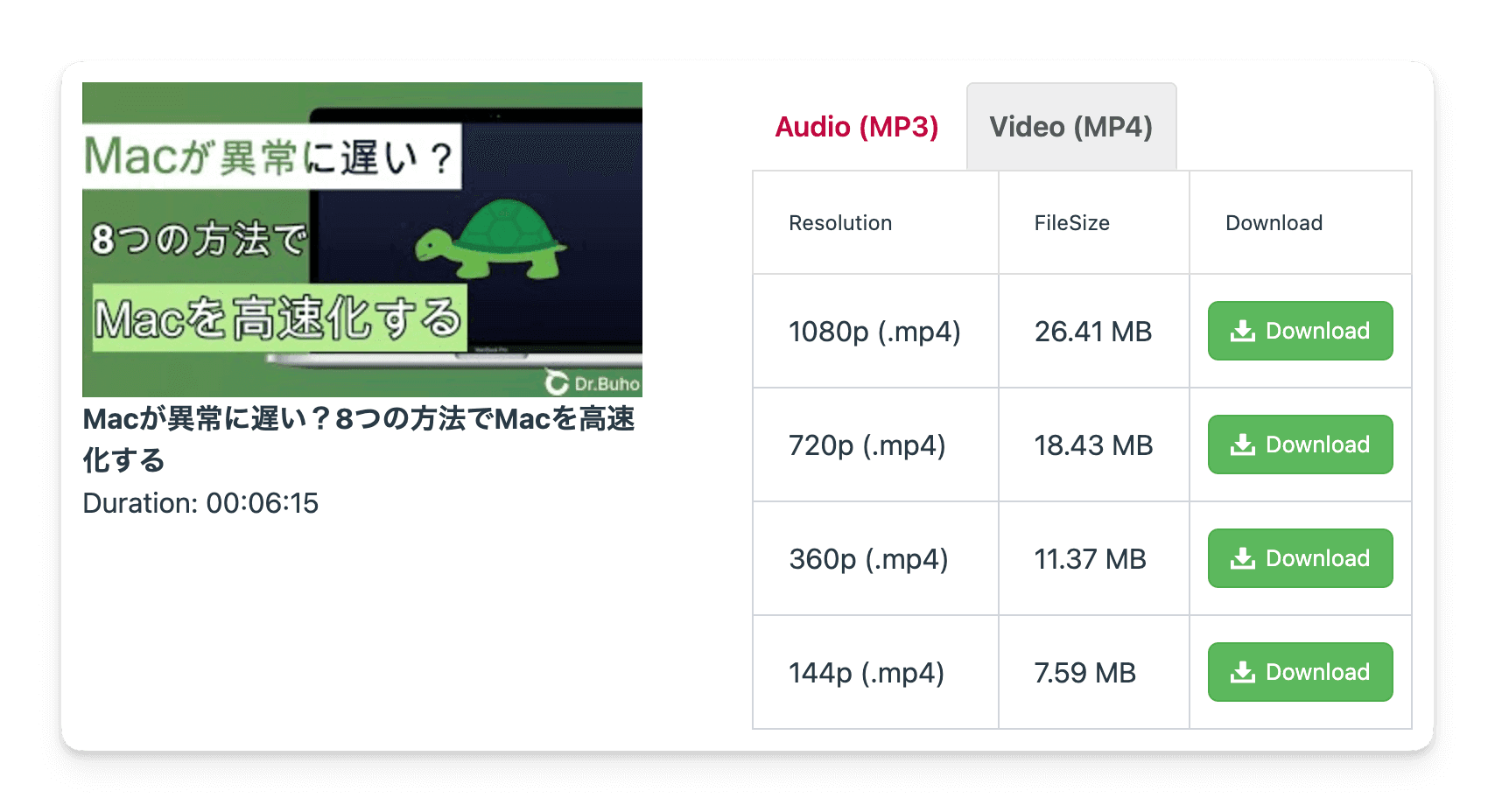 Y2metaでYouTube動画をMacにダウンロードする