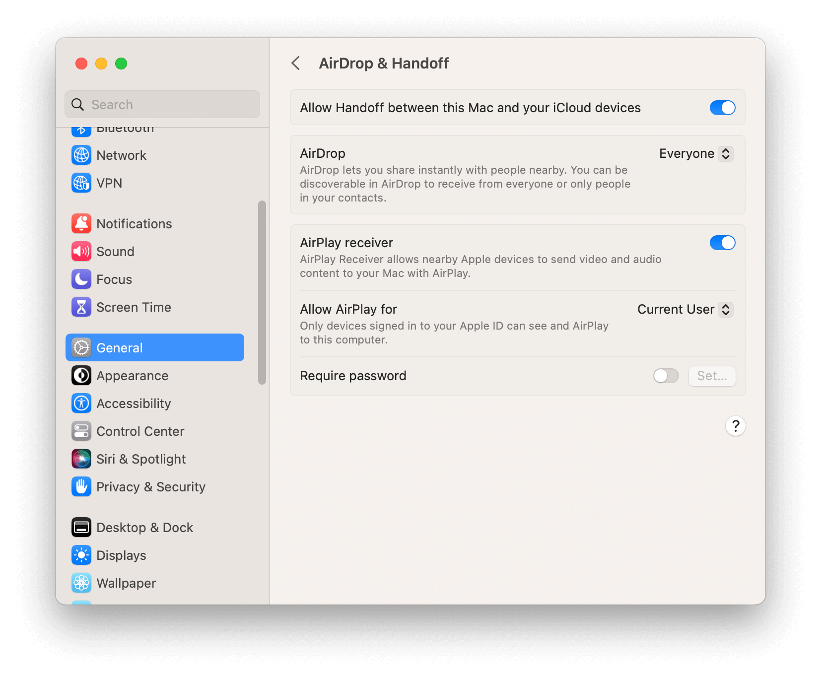 Turn Off AirPlay Receiver