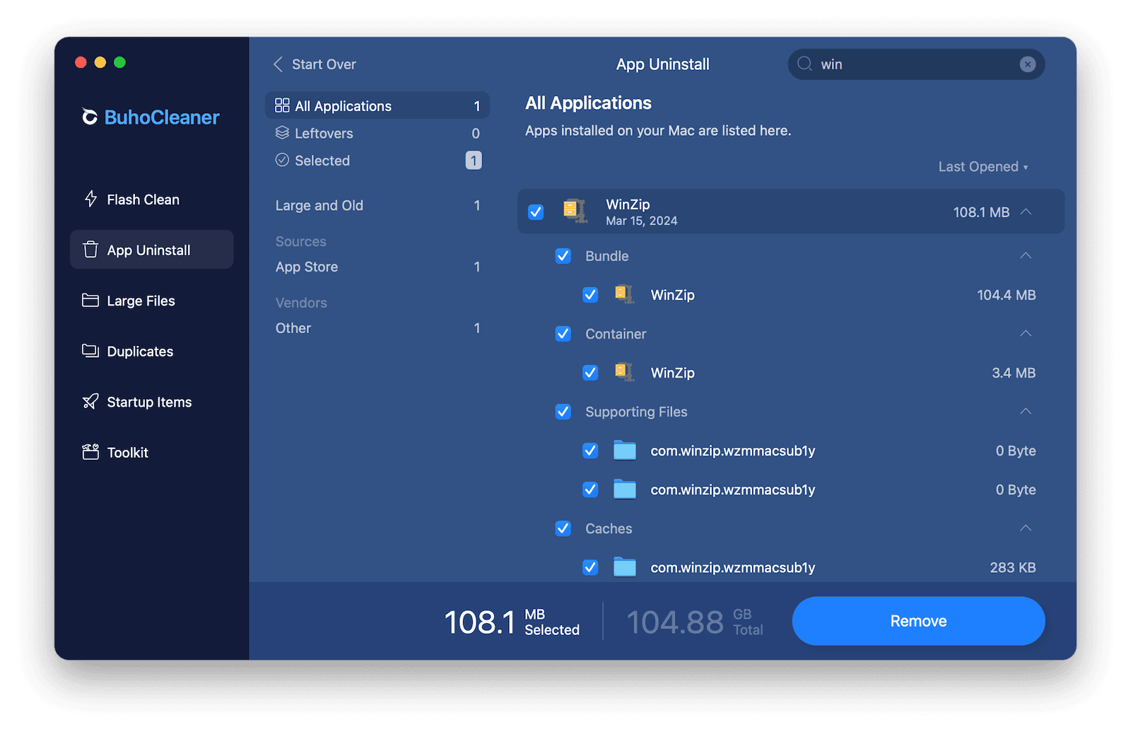 Quickly Uninstall WinZip on Mac with BuhoCleaner